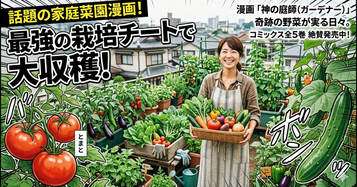 家庭菜園漫画で話題の栽培チート作品紹介のイメージ図
