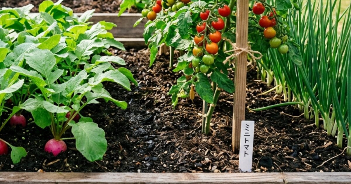 家庭菜園の野菜のイメージ図