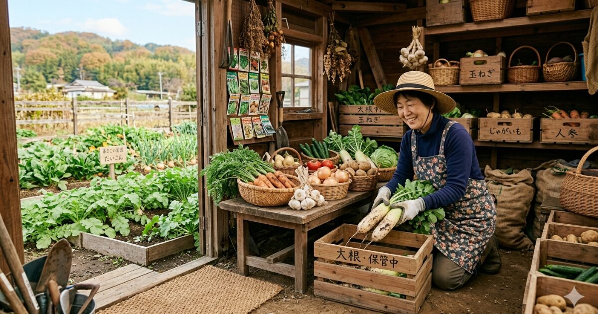 野菜の保管方法のイメージ図
