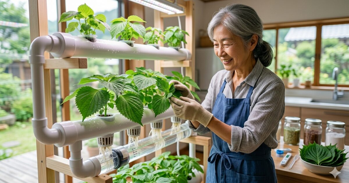 大葉の水耕栽培のイメージ図