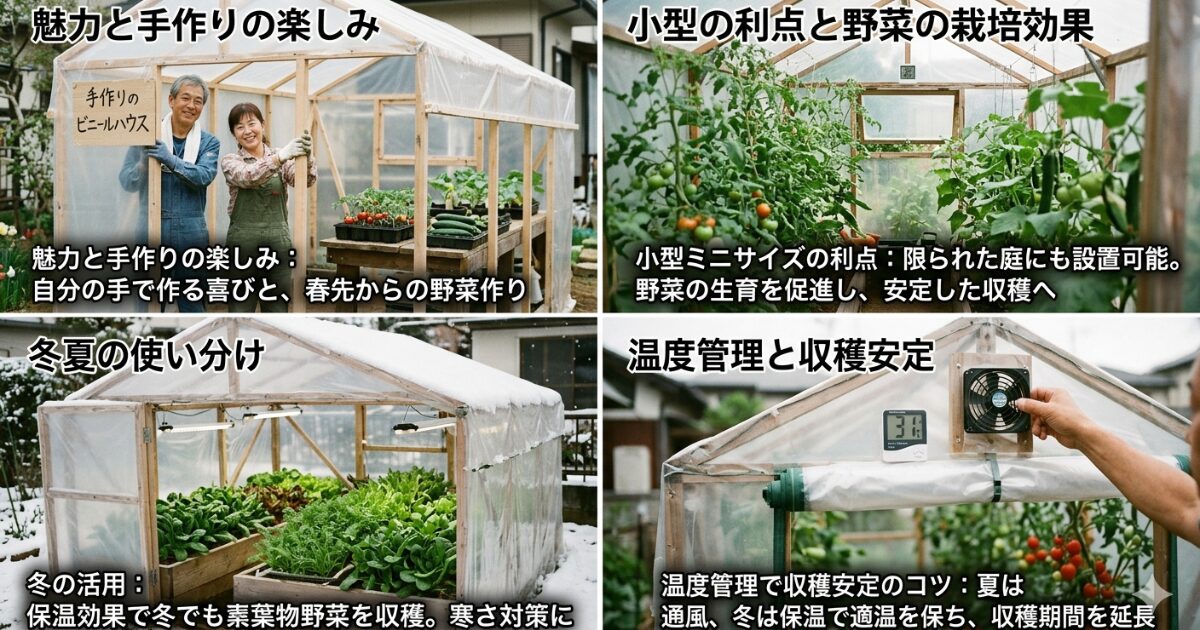 小型ビニールハウス（家庭菜園、薪置場などに） 家庭菜園ビニールハウスの作り方と費用を徹底解説！小型自作のコツから