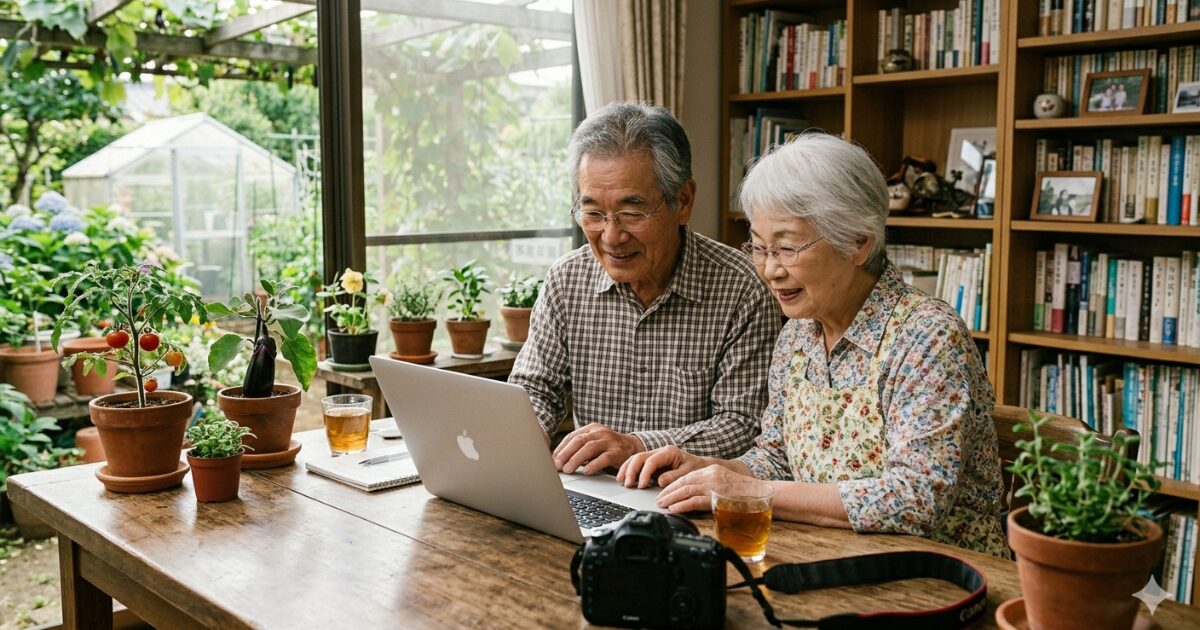 夫婦でパソコンをしているイメージ図