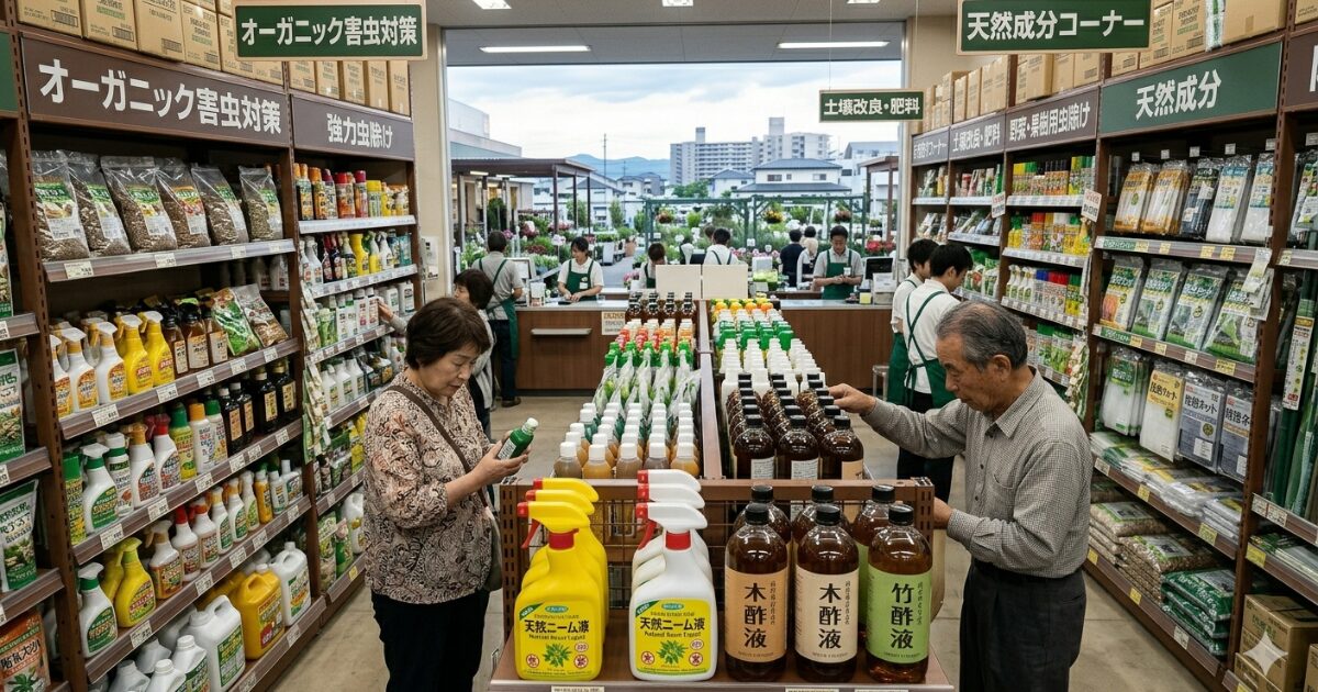 ホームセンターで虫除けグッズがおかれているイメージ図