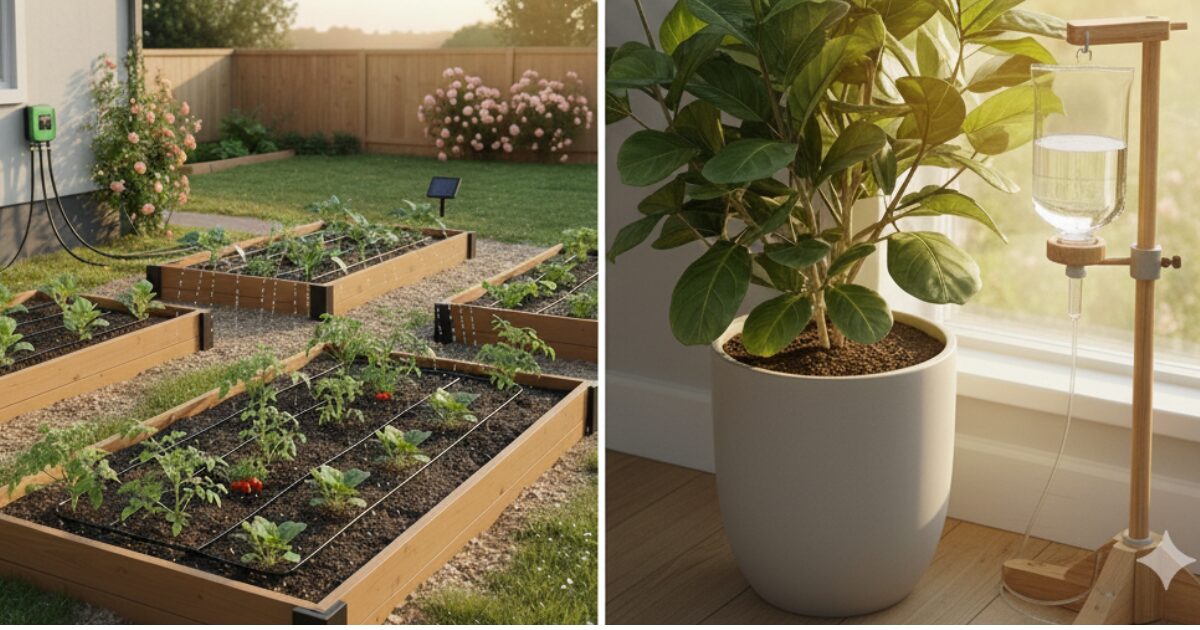 2種類の自動水やり機のイメージ図