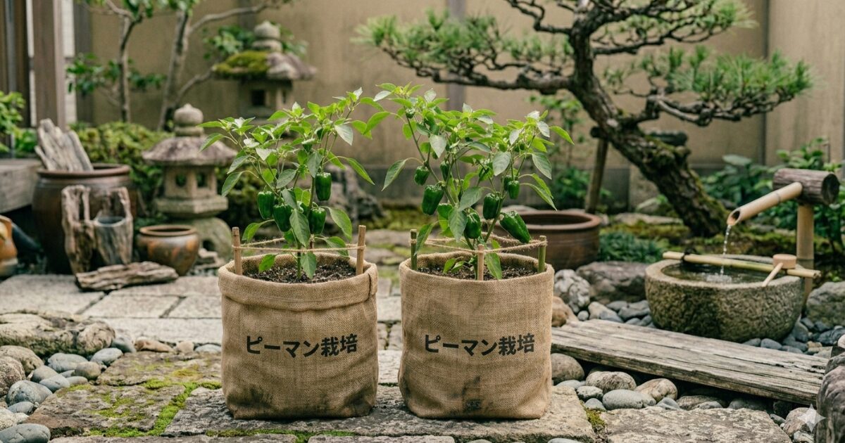 ピーマンに袋栽培のイメージ図