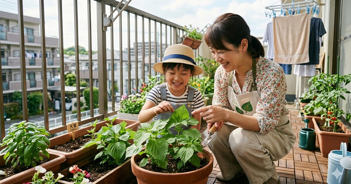 ベランダで菜園｜大葉を育てる簡単ガイドと失敗対策のイメージ図