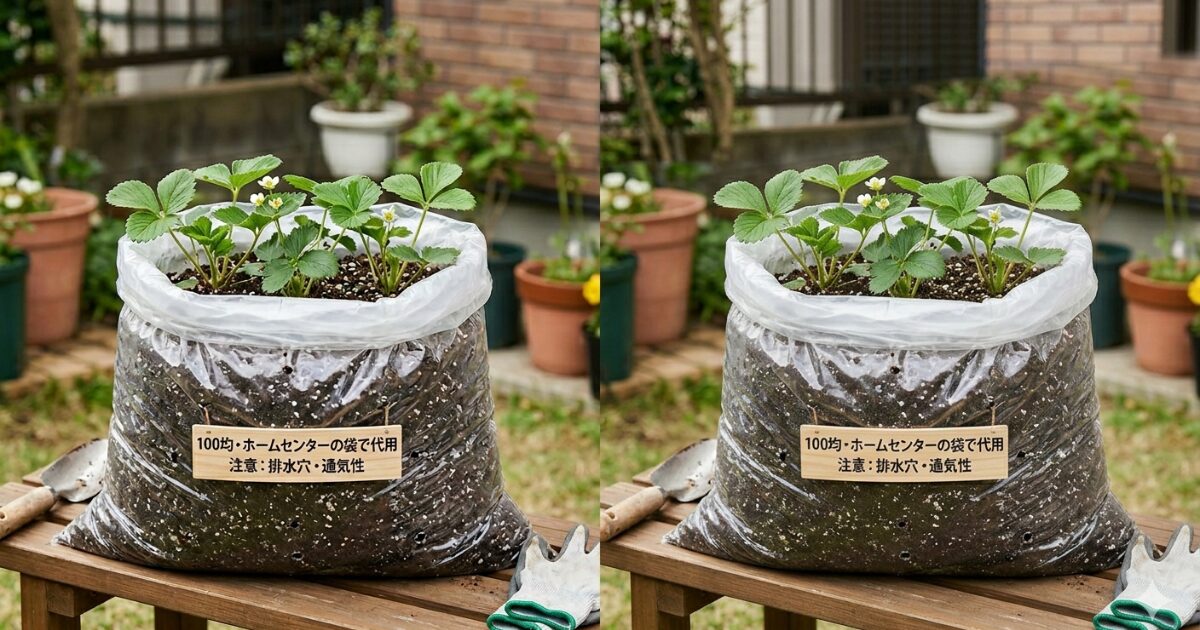 100均で袋栽培の袋代用したイメージ図