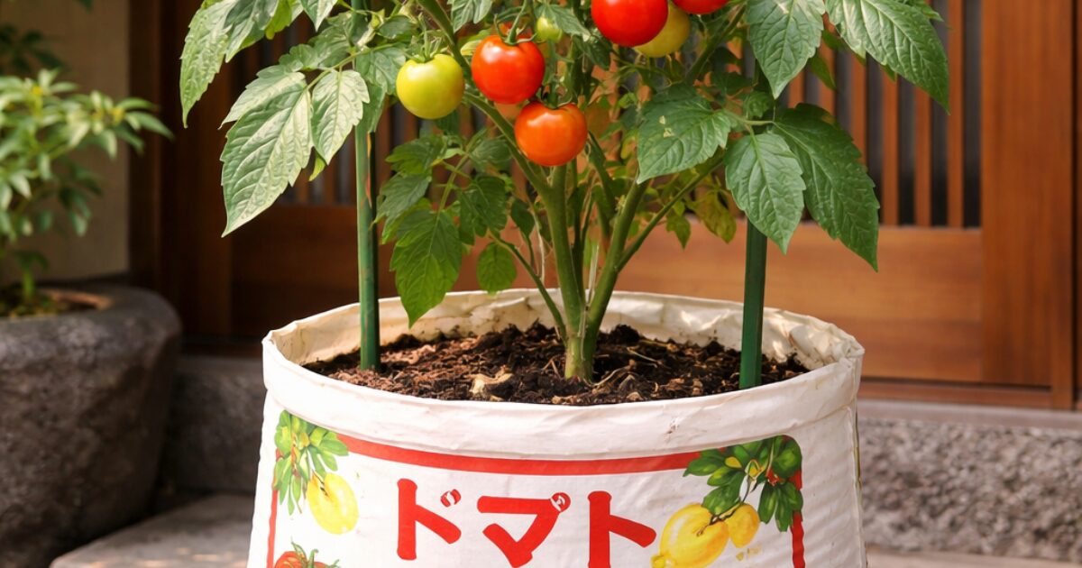 トマトの袋栽培のイメージ図
