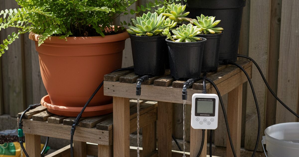 自動水やり機の水が出ないイメージ図
