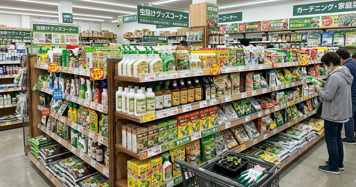 ガーデニンググッズ売り場のイメージ図