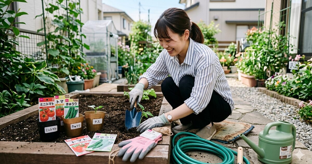 ベランダ菜園デビュー！初心者が100均ダイソー・セリアで揃えるべき【失敗しない】必須道具10選と使い方のイメージ図