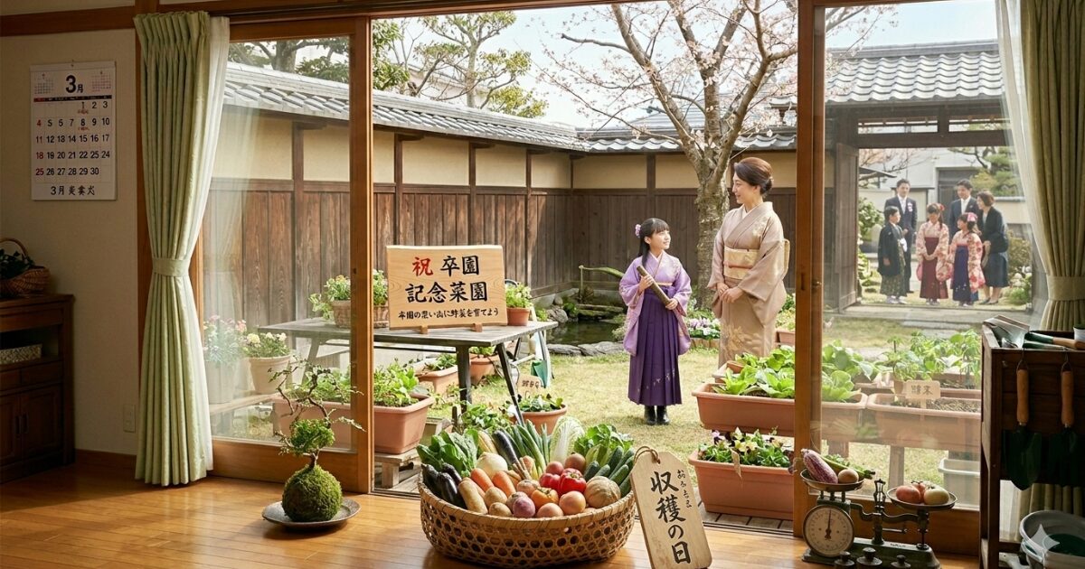 3月卒業式で収穫のスケジュールのイメージ図