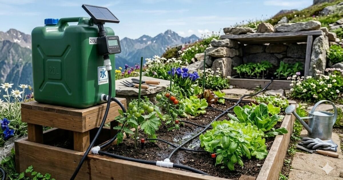 タンク式自動水やり機自作のイメージ図