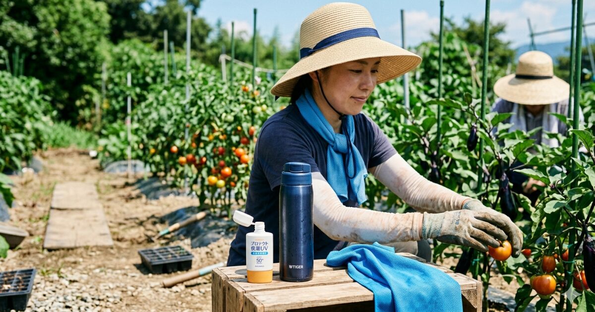 家庭菜園の年間対策ガイド｜夏・冬・熱中症・日焼け・防災グッズ完全解説のイメージ図