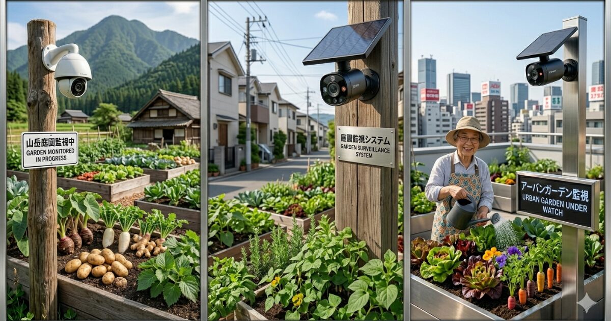 家庭菜園のカメラの使い方のイメージ図