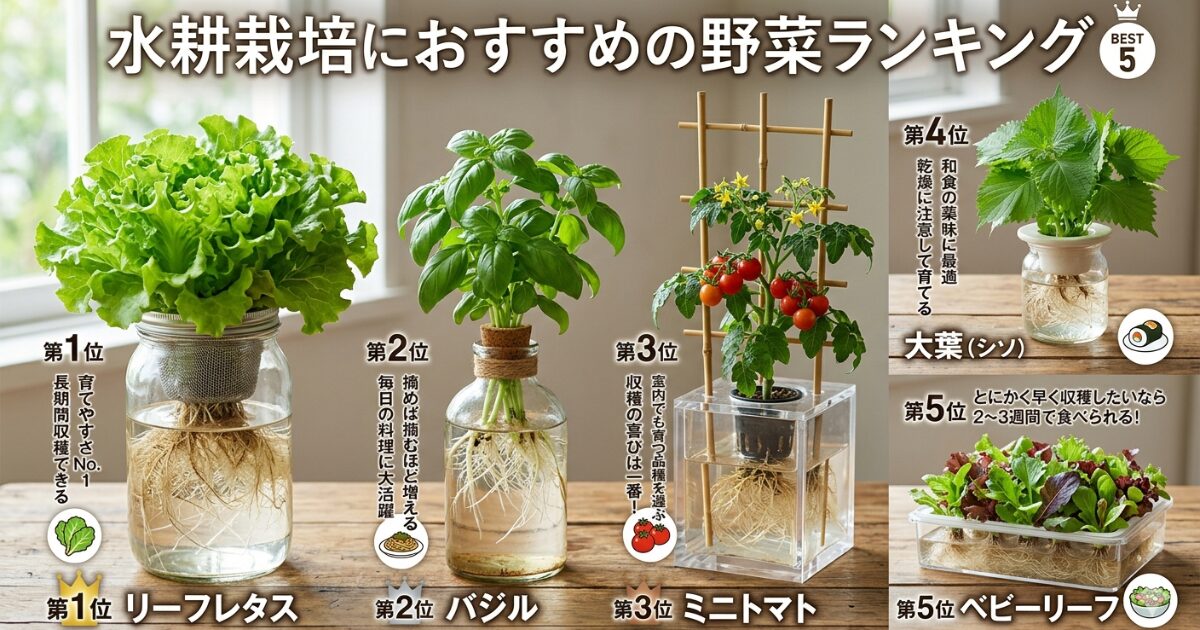 水耕栽培におすすめの野菜ランキング10選