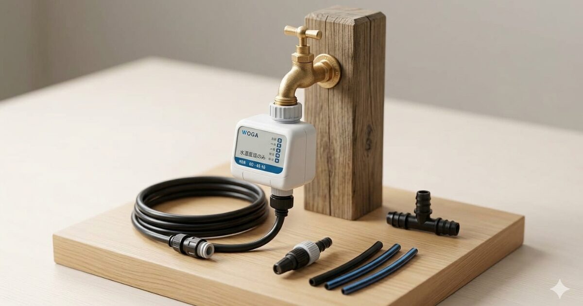 水道直結型自動水やり機のイメージ図