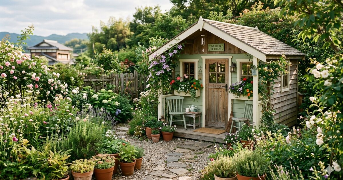 庭に小屋があるイメージ図